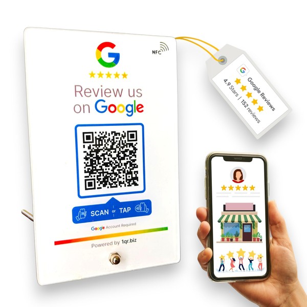 SCAN ME | Review Us On Google Tap Stand |