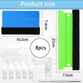 Devenirriche Vinyl Wrap Tools Set, Window Film Squeegee Tools, Window Tint Kit, Wallpaper Smoother Tool, Aluminium Trimmer With Replacement Blades For Car Film, Solar Film, Wallpaper, Window Tinting