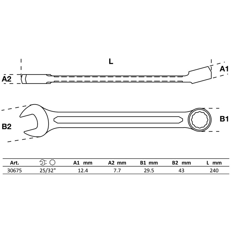 BGS 30675 | Combination Spanner | 25/32"
