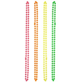 The Glowhouse - Premium Set of 4 Multicolour Neon Fluorescent 80's Rave Plastic Neon Bead Necklaces