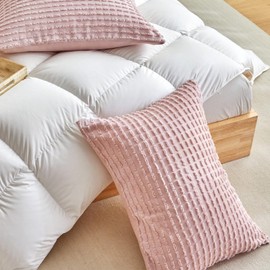 WARMDERN Pink Pillow Covers King Pillow Cases Soft Microfiber Pillow Cases Set of 4 Boho Textured Pillowcase with Envelope Closure(Pink, King, 4 Pack)
