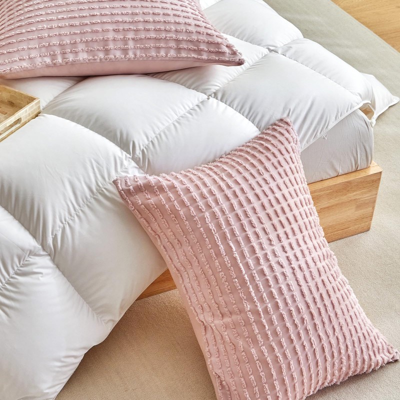 WARMDERN Pink Pillow Covers King Pillow Cases Soft Microfiber Pillow