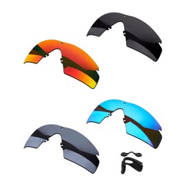 OOWLIT 4 Pieces Replacement Sunglass Lenses & Nose Pads Compatible with Oakley Si Ballistic M Frame 2.0 Polarized