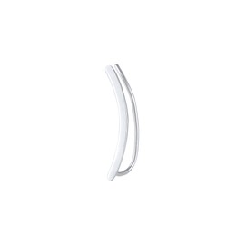 Elli Basic Trend Blogger Women's Single Ear Climber Curved Earrings in 925 Sterling Silver, Rubber, None
