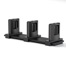 TOIMIOTOIM Sliding Closet Door Floor Guide, Bypass Door Floor Guide Adjustable 3-Roller Design Floor Mount Sliding Door Guides, Smoothly and Quietly, Black