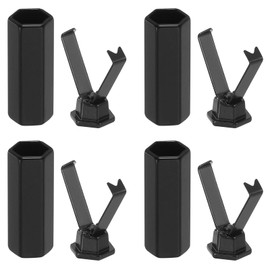 sourcing map Shoelace Tips, 4Pcs Alloy Shoelace Head, Hexagon Cylindrical Tip Cords End Metal Replacement for Shoestring (Black)