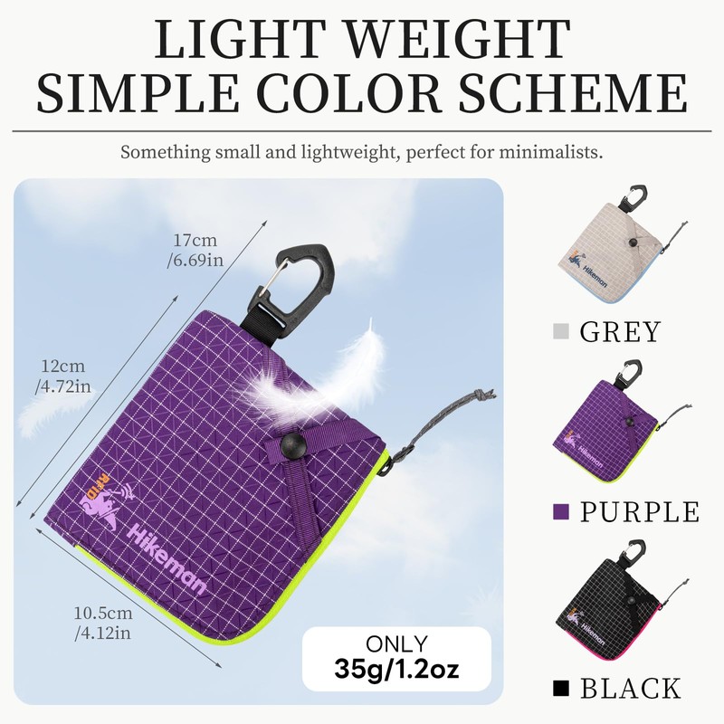 HIKEMAN RFID Blocking Minimalist Nylon Wallet, Lightweight Compact Zip Wallet