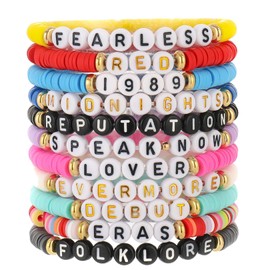 11 Pcs Friendship Bracelets,Colorful Bohemian Style Letter Bracelets for Women Men,Fashionable Concert Souvenirs and Gifts
