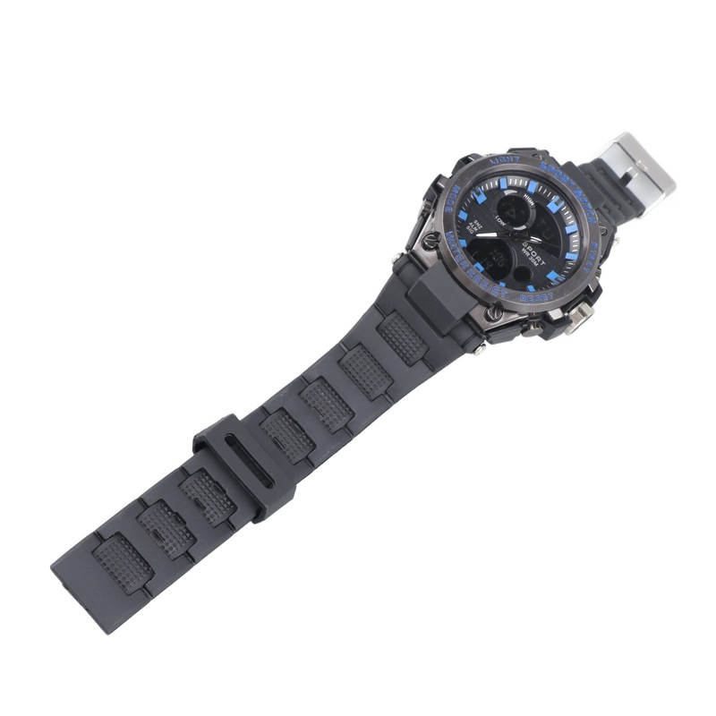 Waterproof Wristwatch Transparent Cover LED Luminous Wristwatch for Gentlemen Black