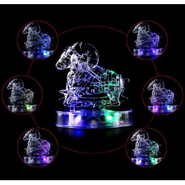 Graces Dawn® Crystal Twelve Constellations Deluxe 3D Puzzle Colorful Crystal Decoration (Aries)