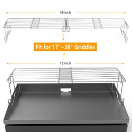 Griddle Warming Rack for Blackstone Griddle, Adjustable Griddle Accessories Cooling Warmer Rack for Black stone Weber and Most Tabletop Flat top 17 22 28 36 Inch Gas Grills