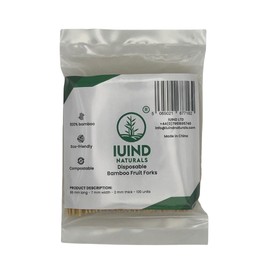 Disposable Bamboo Fruit Forks – 88mm Long, 7mm Wide, 2mm Thick – 100% Bamboo, Compostable & Eco-Friendly – 100 Count – Ideal for Fruit Platters, Catering, Parties & Events