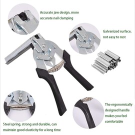 Hog Ring Pliers Kit with 600 Galvanized Steel Hog Rings – Heavy‑Duty Manganese‑Steel Tool for Fencing, Animal Cages, Upholstery & Wire Railing Repair-Yellow