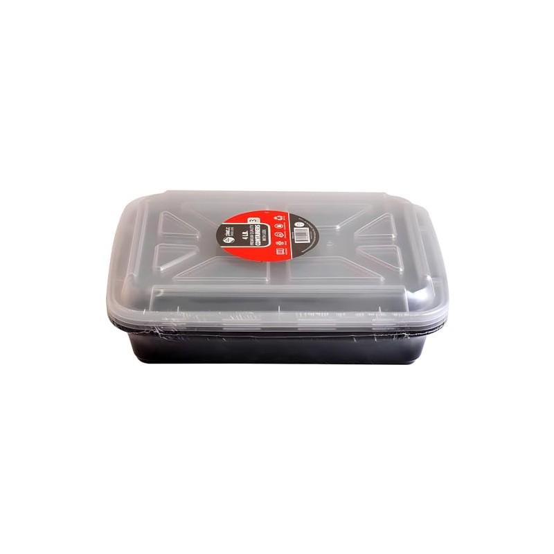 Bluesky 4 lb Versatile Oblong Containers w/Lids (Pack of 3)