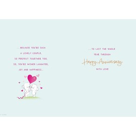 Piccadilly Greetings Anniversary Card, For a Wonderful Daughter & Son-in-Law - 9 x 6 inches