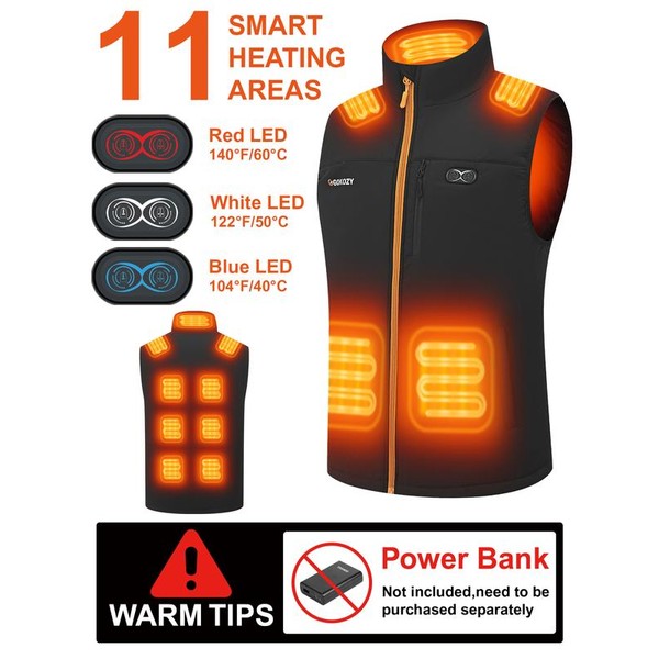 Heated Vest For Men Women, Mens Double Switch Heated Vest