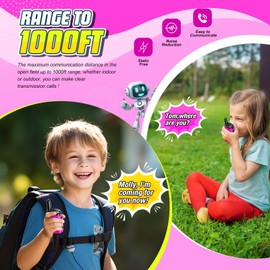 3 4 5 6 Year Old Girl Gifts, Exssary Walkie Talkies for Kids Outdoor Toys for Kids 3-5 Walkie Talkie Toys for 3-6 Year Old Girls Hiking Camping Toys Christmas Birthday Gifts for Girls Pink