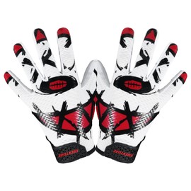 AIGEVTURE Youth Football Gloves Kids Receiver Sticky Football Gloves Boys Girls White XL