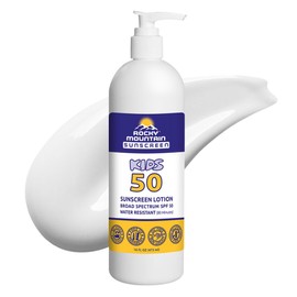 KIDS Rocky Mountain Sunscreen SPF 50 LOTION | Broad Spectrum UVA/UVB Protection | Hawaii 104 Reef Act Compliant (Oxybenzone & Octinoxate Free) | Water Resistant 80 Min | Fragrance Free | For Children