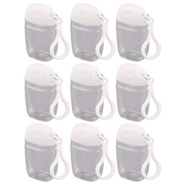 FRCOLOR 9 Pack Travel Size Bottles with Keychain 30ml Clear Refillable Mini Sample Bottles Leakproof Petg Lotion Containers Essentials for Backpack
