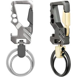 2 Pcs Metal Bottle Opener Keychain with Heavy Duty Key Rings for Men & Women