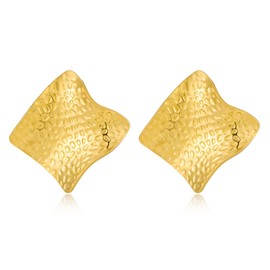 GLORIG Heart Shaped Earrings Gold Studs Earrings for Women Square Earrings Stainless Steel Earrings Valentine's Day Earrings