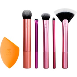 Real Techniques Kit Esponja Para Base de Maquillaje Miracle Complexion + Set de Brochas Para Rostro