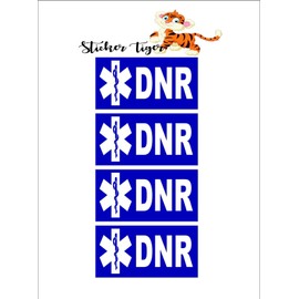 DNR - Do Not Resuscitate - Set of 4 Badge Stickers