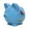 Child to Cherish Ceramic Piggy Bank for Boys, Construction Trucks,