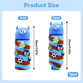 yolzhxe Federmäppchen, 2-in-1 Mäppchen aus Weichem Silikon, Kawaii Schlamppermäppchen mit Reißverschluss, Pencil Case, Cartoon Federmappe für Schule Home Office Supplies, B