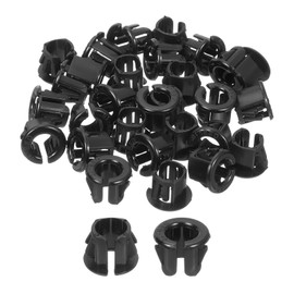 uxcell Cable Snap Bushing Grommets, 50Pcs 9mm/0.35" Mounting Dia Nylon Snap Bushing Grommet, Round Snap in Cable Hose Bushing for Various Cables Tubes Wire, Black