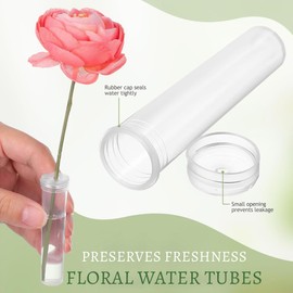 Pack of 30 Test Tubes for Flowers, Test Tube Vase, Test Tube Plastic, Flower Tubes with Caps for Flower Arrangements, Flowers, Plants Decoration