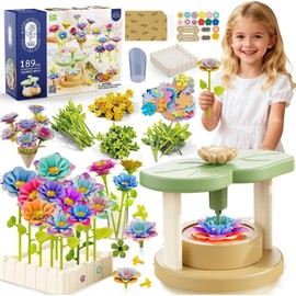 RFID Kit de Flores de Tela para Hacer Ramos, Kit de manualidades para hacer Flores, Juguetes de Manualidades Florales DIY para Niñas, Kit de manualidades para niños, Regalos de cumpleaños y Navidad para niñas (Verde)
