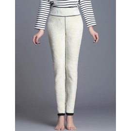 Yeokou Womens Warm Sherpa Fleece Lined Leggings High Waisted Stretchy Thick Skinny Pants(Black(Skinny)-XL)