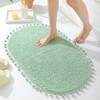 YIRDDEO Sage Green Pom Bath Rug for Bathroom Non Slip,