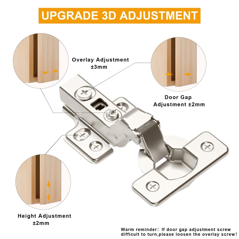 Luokim 2pcs Professional Grade Inset Soft Close Cabinet Hinges Frameless