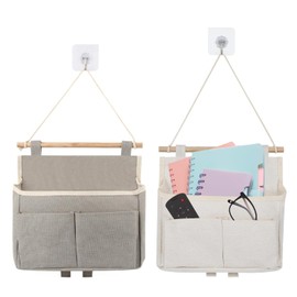 HSLXBY Hanging Storage Bag, Pack of 2 Wall Organisers, Hanging, High Capacity Hanging Storage, Door Organiser, Foldable Wall Storage Bag with Pockets, Suitable for Family, Bathroom