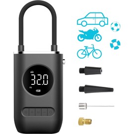 Riksam Tire Inflator Portable Air Compressor - 150PSI Cordless Air Pump for Car Tires with Pressure Gauge LED Light, Electric Bike Tire Pump for Car Motorcycle Bicycle Ball, Car Accessories