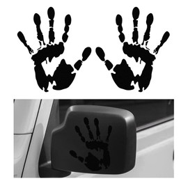 Wevdn 2 PCS Car Wave Sign Stickers, Automobile Wave Activity Decal for Left Right Rearview Mirror, Waving Hand Stickers Decoration for Car SUV Off Road Vehicle, Car Accessories (Black)