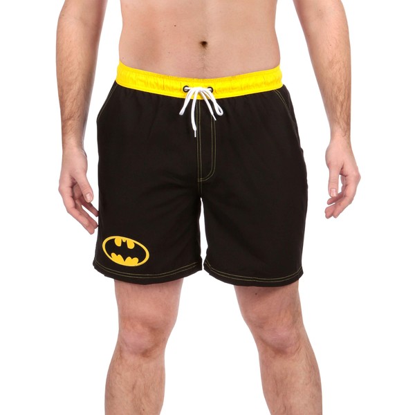 DC Comics Mens Batman Swim Shorts Black Size Large