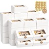20 Cajas para Postres Blancas con Ventana, Cajas de Panadería