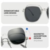 Cyxus Magnetic Clip-On Sunglasses Oversized Square TR Frame Men Women