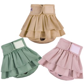 Female Dogs Diapers Belly Bands(3Pack), Washable Reusable Female Skirt Doggy Wraps Panties for Doggie Puppy Pooping Potty Training Incontinence Marking Pañal para Perro Medium