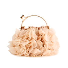 Jywmsc Women's Floral Clutch Purses Satin Flower Evening Bag Party Prom Handbags, apricot, Elegant