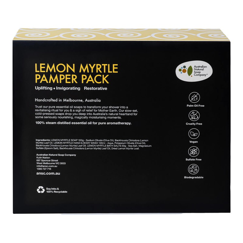 Australian Natural Soap Company Lemon Myrtle Pamper Pack, 5 Item