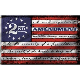 ANCONINE 2nd Second Amendment Flag 2x3Ft-2nd Amendment 1791 Vintage American Flags Banner with 2 Brass Grommets,Sturdy Double Stitched and Premium Polyester. (2-2x3)
