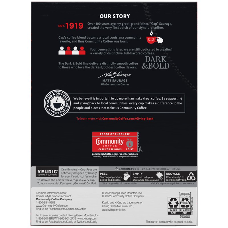 Community Coffee Dark & Bold Exxtra Boost 24 Count Coffee
