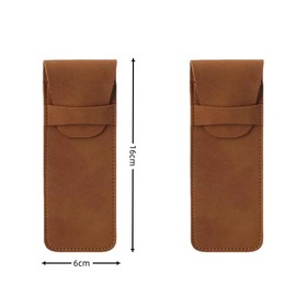 Loopunk 2 Piezas estuche de cuero estuche para bolígrafo bolígrafos,Agarre bolsa de pluma decorativa PU,Titulares fuente funda para bolí,Para Diarios De Tapa Dura, Cuadernos (2PCS, Marrón)