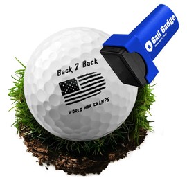 HODL 21 Ball Badge Golf Ball Stamp - Self-Inking Marker for Identifying Balls - Durable Design - Stocking Stuffer Holiday Gift - Golfer Equipment:_Back to Back World Ware Champs