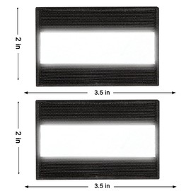 ZESION 2pcs Reflective Safety Patches， Hook and Loop Reflective Patches for Night Sports, Labor Wear, Rain Jackets, Hikers, Dog Tactical Undershirts, Firefighter Rescue Police, Black